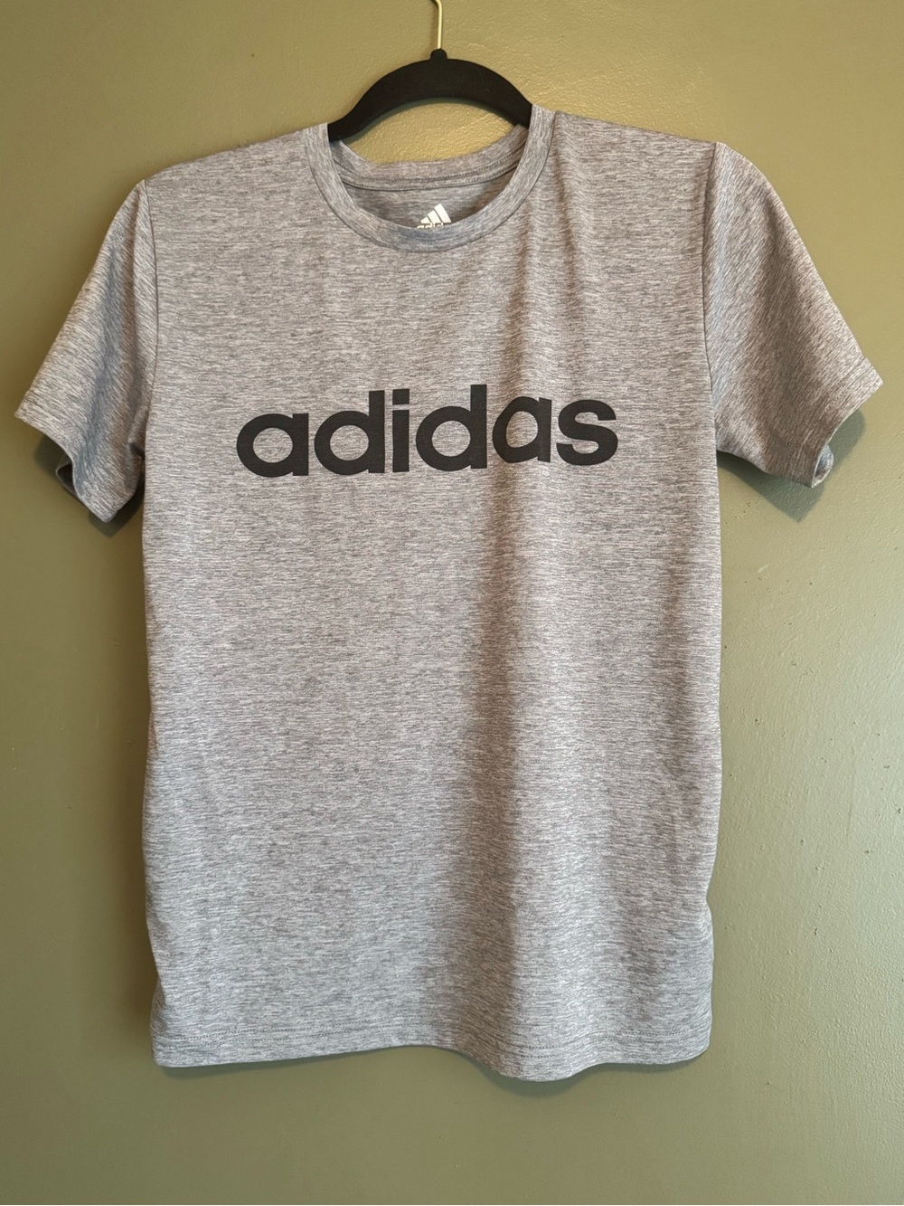 adidas Heather Grey Logo Short Sleeve Tee